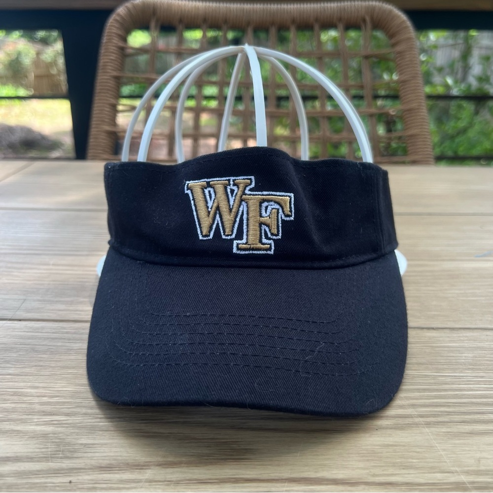 Wake Forest WF Sun Visor Black Cotton Adjustable Strapback Golf Beach Walking
